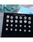 12 par/paczka AAA CZ błyszczące ślubne stadniny zestaw kolczyków dla kobiet mężczyzn biżuteria Crystal akcesoria Earing Oorbelle