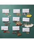 Wiele etniczne Boho wiszące kolczyki dla kobiet kobieta moda 2019 damskie zestawy kolczyków Ornament Charm biżuteria akcesoria
