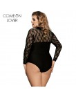 Comeonlover body wiązane kwiatowe przepuszczalne seksowne pajacyki damskie plus rozmiar body na ramiączkach z długimi rękawami s