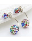 Kryształ kulki Shambhala kolczyki wiszące z kulką anty alergii Multicolor wielu noszenia tryby piłka kolczyki Fine Boho biżuteri