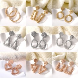 ALIUTOM Fashion kreatywne kolczyki duże metalowe geometryczne wiszące kolczyki dla kobiet kolczyki wiszące Drop Earing Bohemian