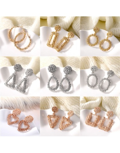 ALIUTOM Fashion kreatywne kolczyki duże metalowe geometryczne wiszące kolczyki dla kobiet kolczyki wiszące Drop Earing Bohemian