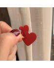 AENSOA 2019 Vintage kobiety kształt serca śliczne spadek kolczyki nowa moda czerwony kolor Love Heart komunikat małe kolczyki dl