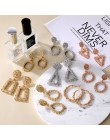 ALIUTOM Fashion kreatywne kolczyki duże metalowe geometryczne wiszące kolczyki dla kobiet kolczyki wiszące Drop Earing Bohemian