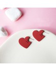 AENSOA 2019 Vintage kobiety kształt serca śliczne spadek kolczyki nowa moda czerwony kolor Love Heart komunikat małe kolczyki dl