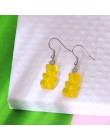 1 para kreatywny śliczne Mini Gummy niedźwiedź kolczyki minimalizm Cartoon Design kobiece kolczyki wiszące biżuteria prezent