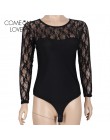 Comeonlover body wiązane kwiatowe przepuszczalne seksowne pajacyki damskie plus rozmiar body na ramiączkach z długimi rękawami s