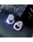 925 srebro kolor okrągły śliczne Bling cyrkon kolczyki z kamykami dla kobiet moda biżuteria 2019 nowe koreańskie kolczyki