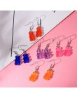 1 para kreatywny śliczne Mini Gummy niedźwiedź kolczyki minimalizm Cartoon Design kobiece kolczyki wiszące biżuteria prezent