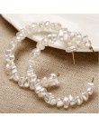 Prosty zwykły złoty kolor Metal Pearl Hoop kolczyki moda duże koło obręcze kreatywne kolczyki dla kobiet Party biżuteria