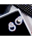 925 srebro kolor okrągły śliczne Bling cyrkon kolczyki z kamykami dla kobiet moda biżuteria 2019 nowe koreańskie kolczyki