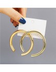 Prosty zwykły złoty kolor Metal Pearl Hoop kolczyki moda duże koło obręcze kreatywne kolczyki dla kobiet Party biżuteria