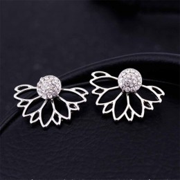 2019 nowy kryształowy kwiat spadek kolczyki dla kobiet moda biżuteria złoto srebro ColorRhinestones kolczyki prezent dla partii 