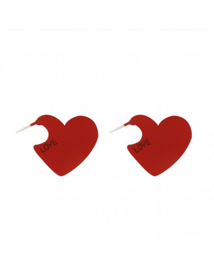 AENSOA 2019 Vintage kobiety kształt serca śliczne spadek kolczyki nowa moda czerwony kolor Love Heart komunikat małe kolczyki dl