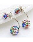 Kryształ kulki Shambhala kolczyki wiszące z kulką anty alergii Multicolor wielu noszenia tryby piłka kolczyki Fine Boho biżuteri