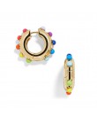 Kobiety CZ Rainbow kolczyki cyrkonia Ear Cuff zestaw dla kobiet Trendy Gold Huggie nausznice Earcuff Crystal Jewelry