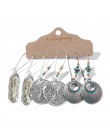 Wiele etniczne Boho wiszące kolczyki dla kobiet kobieta moda 2019 damskie zestawy kolczyków Ornament Charm biżuteria akcesoria