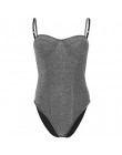 Rapwriter Spaghetti pasek Backless Slim Glitter Sexy body kobiety 2019 lato bez rękawów Bodycon Sheer otwórz krocza body