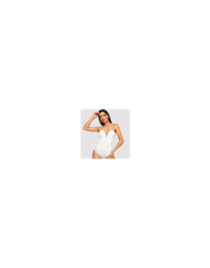 SHEIN Sexy Sweetheart gorset body bez rękawów Backless zwykły pajacyki z podszewką 2018 lato obcisłe body