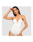 SHEIN Sexy Sweetheart gorset body bez rękawów Backless zwykły pajacyki z podszewką 2018 lato obcisłe body