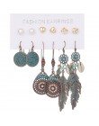 Wiele etniczne Boho wiszące kolczyki dla kobiet kobieta moda 2019 damskie zestawy kolczyków Ornament Charm biżuteria akcesoria