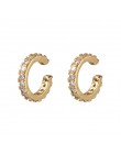 Kobiety CZ Rainbow kolczyki cyrkonia Ear Cuff zestaw dla kobiet Trendy Gold Huggie nausznice Earcuff Crystal Jewelry
