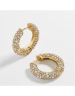 Kobiety CZ Rainbow kolczyki cyrkonia Ear Cuff zestaw dla kobiet Trendy Gold Huggie nausznice Earcuff Crystal Jewelry
