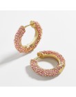 Kobiety CZ Rainbow kolczyki cyrkonia Ear Cuff zestaw dla kobiet Trendy Gold Huggie nausznice Earcuff Crystal Jewelry