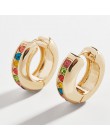Kobiety CZ Rainbow kolczyki cyrkonia Ear Cuff zestaw dla kobiet Trendy Gold Huggie nausznice Earcuff Crystal Jewelry