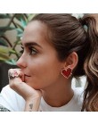 AENSOA Vintage Bohemia duże czerwone serce kolczyki dla kobiet 2019 Fashion Girl duże słodkie serce kreatywne kolczyki Party biż
