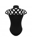 Damskie kombinezony body Playsuits Choker na szyję Bodycon klatkowe rękawy sexy clubwear czarne bluzki plus rozmiar 5xl ubrania