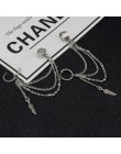 SOHOT Hot Dangle długi Tassel Unisex Hoop kolczyki Punk biżuteria metalowa Brincos kolor srebrny gwiazda krzyż wisiorek przesadz