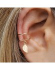 Modyle 5 sztuk/zestaw 2019 moda nausznica złoty liść klipsy Ear Cuff dla kobiet wspinaczy bez przekłuwania uszu fałszywy kolczyk