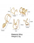 Modyle 5 sztuk/zestaw 2019 moda nausznica złoty liść klipsy Ear Cuff dla kobiet wspinaczy bez przekłuwania uszu fałszywy kolczyk