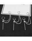 SOHOT Hot Dangle długi Tassel Unisex Hoop kolczyki Punk biżuteria metalowa Brincos kolor srebrny gwiazda krzyż wisiorek przesadz