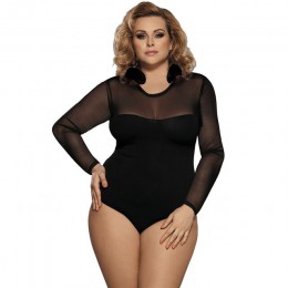 Comeonlover body wiązane kwiatowe przepuszczalne seksowne pajacyki damskie plus rozmiar body na ramiączkach z długimi rękawami s