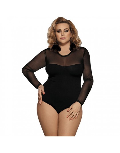 Comeonlover body wiązane kwiatowe przepuszczalne seksowne pajacyki damskie plus rozmiar body na ramiączkach z długimi rękawami s