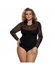 Comeonlover body wiązane kwiatowe przepuszczalne seksowne pajacyki damskie plus rozmiar body na ramiączkach z długimi rękawami s