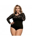 Comeonlover body wiązane kwiatowe przepuszczalne seksowne pajacyki damskie plus rozmiar body na ramiączkach z długimi rękawami s
