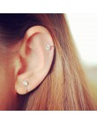 Najwyższa jakość 6MM AAA Cezch cyrkon srebrny wypełniony kolczyk tragus dla kobiet Non klips kolczyk Punk Ear Cuff 2018 Brincos