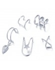 Modyle 5 sztuk/zestaw 2019 moda nausznica złoty liść klipsy Ear Cuff dla kobiet wspinaczy bez przekłuwania uszu fałszywy kolczyk