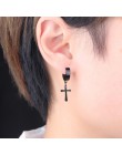 1 para Punk srebrny czarny wiele stylów ze stali nierdzewnej stalowe kolczyki dla mężczyzn kobiety Gothic hip hop kolczyki krzyż