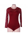 Comeonlover body wiązane kwiatowe przepuszczalne seksowne pajacyki damskie plus rozmiar body na ramiączkach z długimi rękawami s