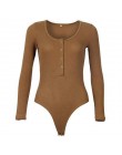 Kobiece obcisłe body wiosna jesień Bodycon body Feminino jednolita seksowna klub rozciągliwe pajacyki z długim rękawem body z dz