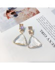 FYUAN popularne geometryczne kolczyki dla kobiet nowy Bijoux trójkąt jasny kryształ spadek kolczyk oświadczenie kolczyk biżuteri