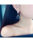 FYUAN popularne geometryczne kolczyki dla kobiet nowy Bijoux trójkąt jasny kryształ spadek kolczyk oświadczenie kolczyk biżuteri