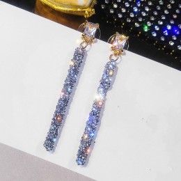 2019 New Fashion Arrival kryształowe klasyczne geometryczne długie zwisające kolczyki dangle dla kobiety damska biżuteria koreań