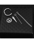 SOHOT Hot Dangle długi Tassel Unisex Hoop kolczyki Punk biżuteria metalowa Brincos kolor srebrny gwiazda krzyż wisiorek przesadz