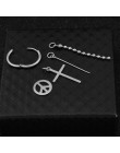 SOHOT Hot Dangle długi Tassel Unisex Hoop kolczyki Punk biżuteria metalowa Brincos kolor srebrny gwiazda krzyż wisiorek przesadz