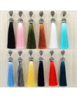 Handmade 12 kolorów długie kolczyki Tassel czeski czarny czerwony różowy biały niebieski jedwab kryształ wiszące kolczyki dla ko